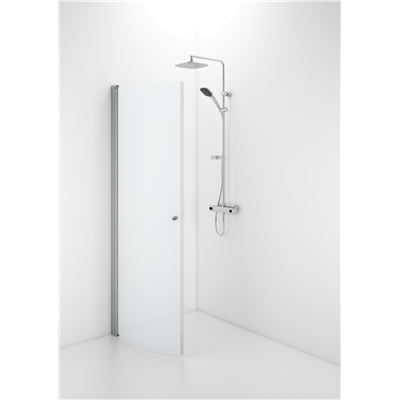 Ifö Space Duschdörr Svängd 90 Aluminium/Frostat